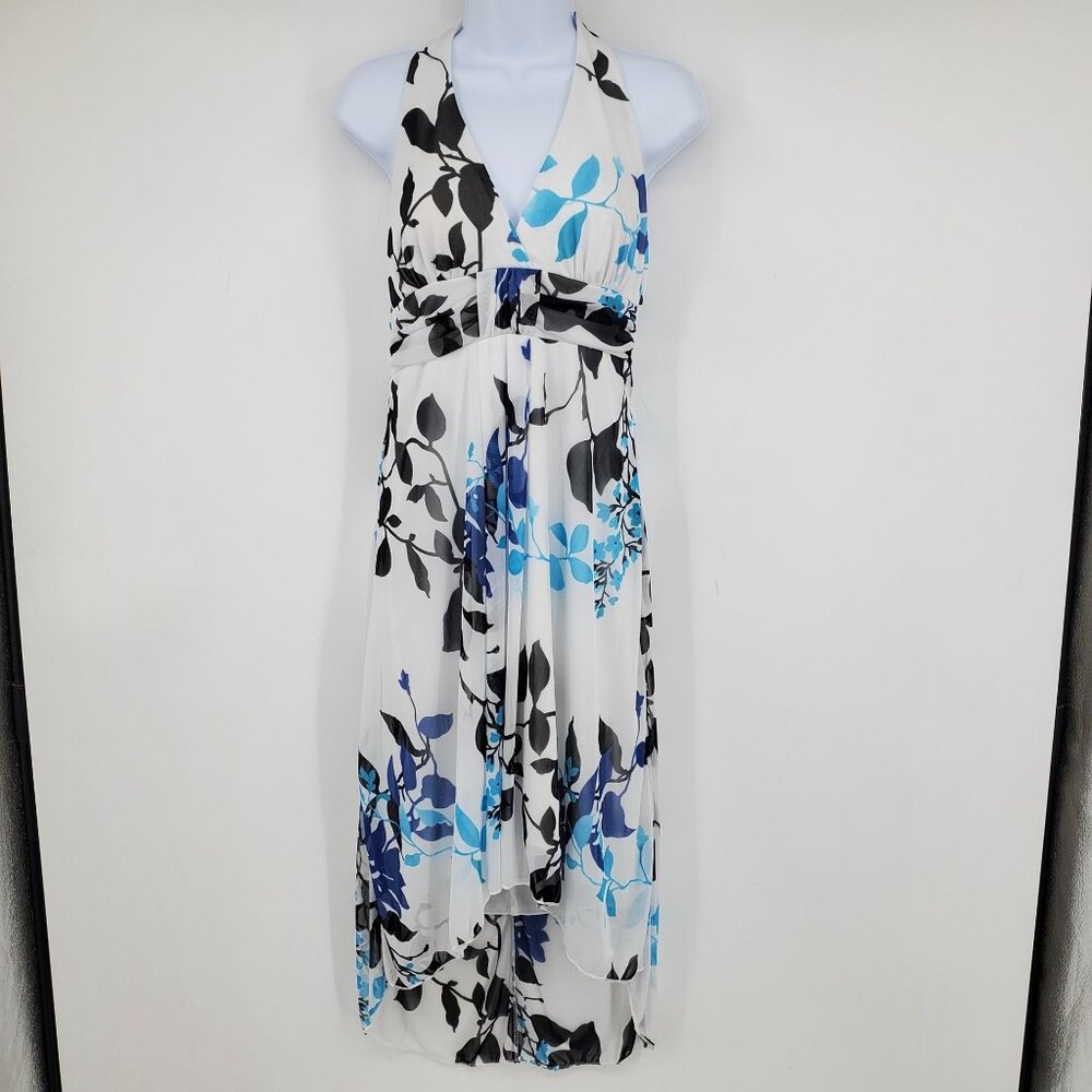 Vintage Speechless Y2K High Low Hem Halter Neck Low Back Midi Length Dress Large